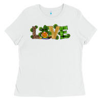 White st patricks day gnomes shamrock horseshoes love Ladies Tee - RanaPortraitStore