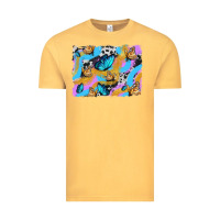 Vintage Mustard easter butterfly with glitter and cowhide  background Vintage Tee - Artiststas