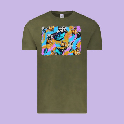 Easter Butterfly With Glitter And Cowhide  Background Vintage Tee Designed By Artiststas