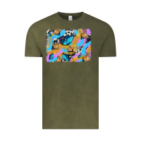 Vintage Olive easter butterfly with glitter and cowhide  background Vintage Tee - Artiststas