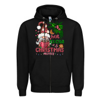 Black Pink Christmas hot cocoa and christmas movies Zipper Hoodie - NancyCooperArtShop