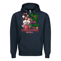 Navy Pink Christmas hot cocoa and christmas movies Zipper Hoodie - NancyCooperArtShop
