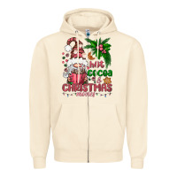 Sandshell Pink Christmas hot cocoa and christmas movies Zipper Hoodie - NancyCooperArtShop