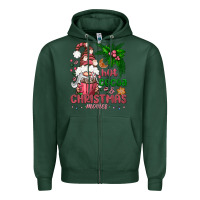Sports Green Pink Christmas hot cocoa and christmas movies Zipper Hoodie - NancyCooperArtShop