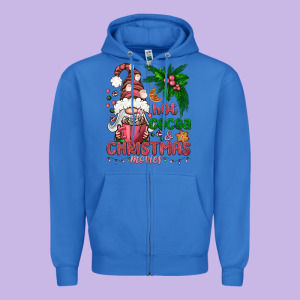 Pink Christmas Hot Cocoa And Christmas Movies Zipper Hoodie Designed By Nancycooperartshop