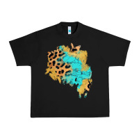 Black glitter leopard turquoise patch Urban Heavy Tee - AdoDesignShop