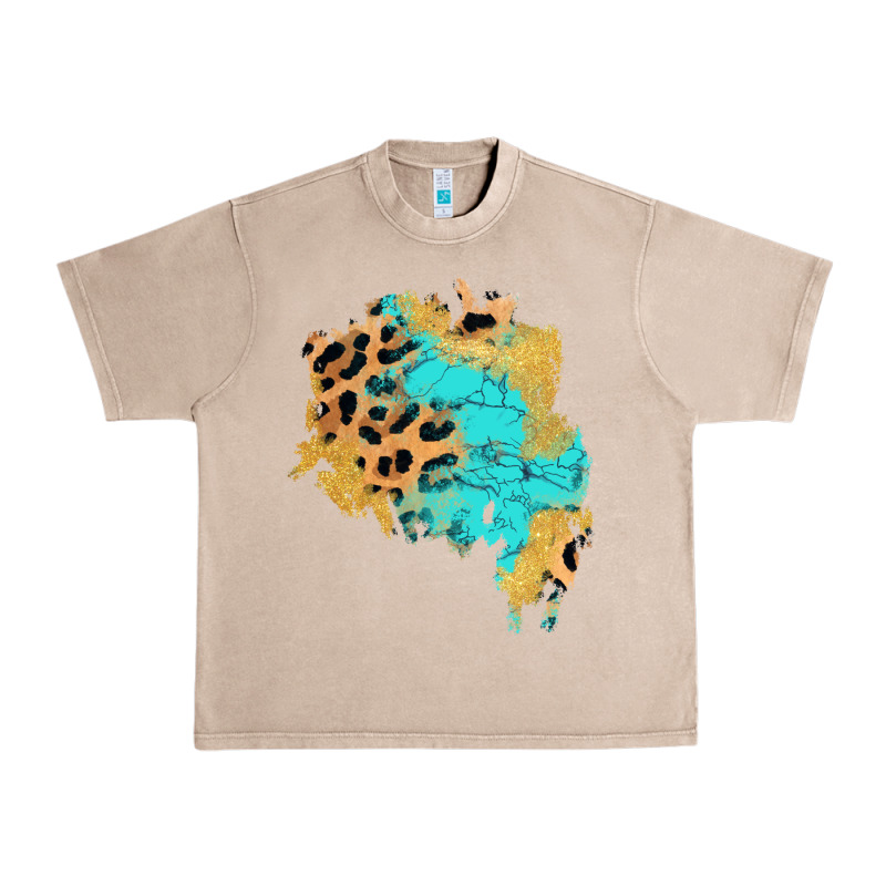 Glitter Leopard Turquoise Patch Urban Heavy Tee by AdoDesignShop | Teevron
