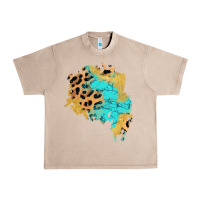 French Oak glitter leopard turquoise patch Urban Heavy Tee - AdoDesignShop