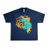 Navy glitter leopard turquoise patch Urban Heavy Tee - AdoDesignShop