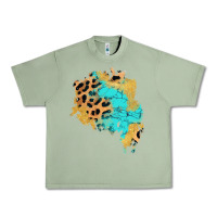 Oil Green glitter leopard turquoise patch Urban Heavy Tee - AdoDesignShop