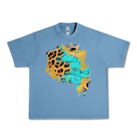 Pebble Blue glitter leopard turquoise patch Urban Heavy Tee - AdoDesignShop