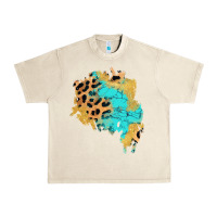Sandshell glitter leopard turquoise patch Urban Heavy Tee - AdoDesignShop