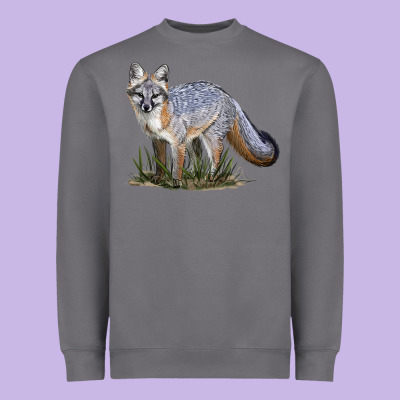 Gray Fox Heavyweight Sweatshirt Designed By Lillyallendesigns