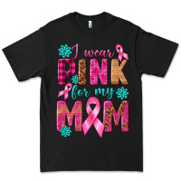 Black I Wear Pink For My Mom with Butterfly Premium Tee - texasbilliewilder