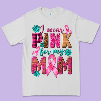 I Wear Pink For My Mom With Butterfly Premium Tee Designed By Texasbilliewilder