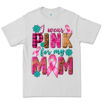 Dove Grey I Wear Pink For My Mom with Butterfly Premium Tee - texasbilliewilder