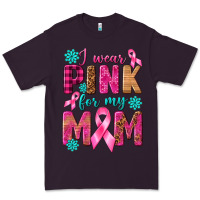 Plum I Wear Pink For My Mom with Butterfly Premium Tee - texasbilliewilder