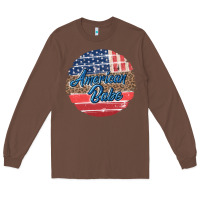 Chestnut leopard merica Long Sleeve Tee - MaliasSmallBusiness