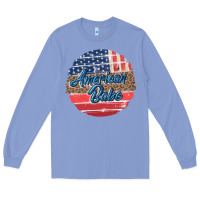 Colony Blue leopard merica Long Sleeve Tee - MaliasSmallBusiness