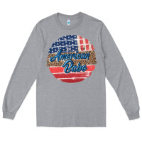 Heather Grey leopard merica Long Sleeve Tee - MaliasSmallBusiness