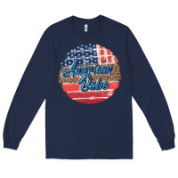 Navy leopard merica Long Sleeve Tee - MaliasSmallBusiness