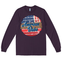 Plum leopard merica Long Sleeve Tee - MaliasSmallBusiness