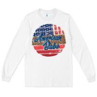 White leopard merica Long Sleeve Tee - MaliasSmallBusiness