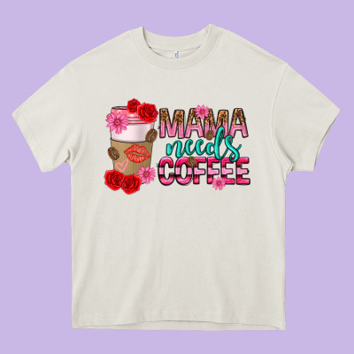 Mama Needs Coffee Mothers Day Heavy Core Tee Designed By Texasbilliewilder