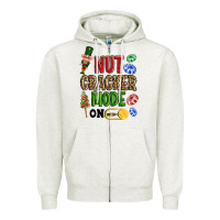 Oatmeal Heather Nutcracker mode on Zipper Hoodie - NancyCooperArtShop