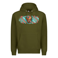 Army Green cow floral Premium Hoodie - JahusDesignShop