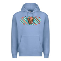 Colony Blue cow floral Premium Hoodie - JahusDesignShop