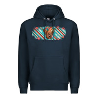 Navy cow floral Premium Hoodie - JahusDesignShop