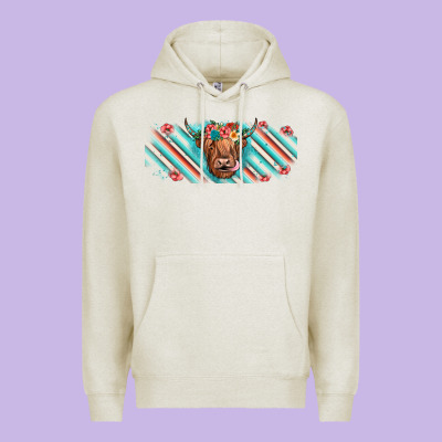 Cow Floral Premium Hoodie Designed By Jahusdesignshop