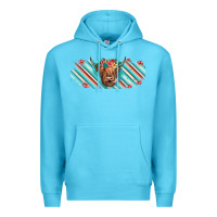 Ocean Blue cow floral Premium Hoodie - JahusDesignShop