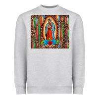 Heather Grey our lady of Guadalupe serape Heavyweight Sweatshirt - BarkalooDesign