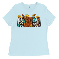 Baby Blue mom cow Ladies Tee - Zillion Design Studio