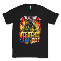 Black First In last Out American Firefighter Classic Tee - LillyAllenDesigns