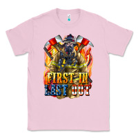 Bubblegum Pink First In last Out American Firefighter Classic Tee - LillyAllenDesigns