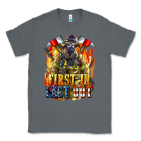 Charcoal Heather First In last Out American Firefighter Classic Tee - LillyAllenDesigns