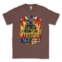 Chestnut First In last Out American Firefighter Classic Tee - LillyAllenDesigns