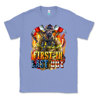Colony Blue First In last Out American Firefighter Classic Tee - LillyAllenDesigns