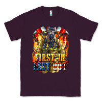 Plum First In last Out American Firefighter Classic Tee - LillyAllenDesigns