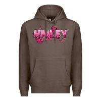 Coffee Personalized Pink Cancer Themed Name Premium Hoodie - NancyCooperArtShop