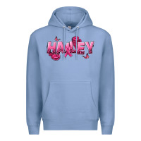Colony Blue Personalized Pink Cancer Themed Name Premium Hoodie - NancyCooperArtShop