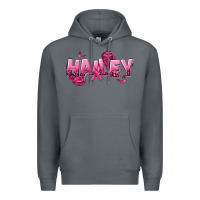 Rock Personalized Pink Cancer Themed Name Premium Hoodie - NancyCooperArtShop