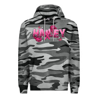 Slate Camo Personalized Pink Cancer Themed Name Premium Hoodie - NancyCooperArtShop