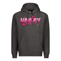 Smoke Personalized Pink Cancer Themed Name Premium Hoodie - NancyCooperArtShop
