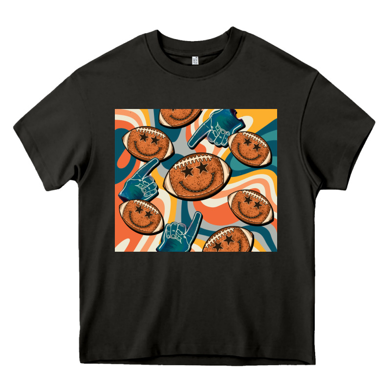 Football Smiley Face Heavy Core Tee by BarkalooDesign | Teevron