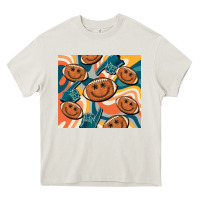 Cream football smiley face Heavy Core Tee - BarkalooDesign