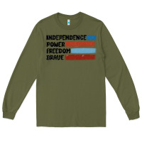 Army Green indepence power freedom brave Long Sleeve Tee - MaliasSmallBusiness